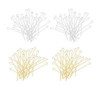 MUELODSIC Mini Alfileres Metálicos Abiertos para Joyería Artesanal 1200 Piezas en Dorado y Plateado Tamaños 30 MM 40 MM y 50 MM Ideales para Hacer Pendientes Pulseras y Colgantes