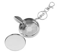 MUELODSIC Mini Cenicero Portátil Redondo de Acero Inoxidable con Llavero y Tapa Resistente al Viento Reutilizable para Coche Oficina y Exteriores Cenicero Pequeño de Bolsillo