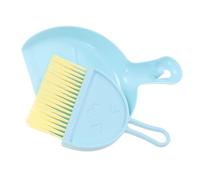 MUELODSIC Mini Cepillos para Limpieza de Jaula de Hámster y Cobaya Herramienta para Esquina Difícil Incluye Recogedor y Escoba Pequeña para Mascotas Color Azul