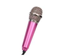 MUELODSIC Mini Micrófono Portátil para Teléfono Rosa Aleación de Aluminio y Cable de 150cm, Altavoz Inalámbrico Super Ligero Adecuado para Karaoke y Podcast Color Aleatorio