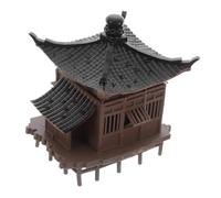 MUELODSIC Miniature Asian Pavilion Figurine For Fish Tanks Plastic Micro Landscape Ornament For Aquariums Bonsai Zen Garden Decoration Compact Classic Architecture Model