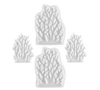 MUELODSIC Molde de Silicona Marina para Resina Epoxi Set de 4 Piezas 2 Grandes 2 Pequeños Molde de Artesanía de Arrecife de Coral para Decoración DIY y Manualidades Submarinas