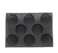 MUELODSIC Molde de Silicona Negro para Pan y Hamburguesas Molde Antiadherente Resistente al Horno Microondas y Congelador para Panadería Casera Cavidades Redondas Ventiladas