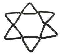 MUELODSIC Mosquetones Triangulares de Aluminio Negros 6 Piezas Clip de Llavero para Mochila Infantil Gancho de Seguridad para Camping Senderismo y Actividades al Aire Libre