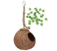 MUELODSIC Nido Natural de Cáscara de Fruta con Cuerda de Cáñamo y Hierba, Set de 2 Piezas para Reptiles y Mascotas Pequeñas, Juguete Protector Hábitat de Mascotas