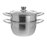 MUELODSIC Olla de Vapor de Acero Inoxidable Doble Capa 20 CM Vaporera de Alimentos Saludable Utensilios de Cocina para Cocinar al Vapor Compatible Todo Tipo de Estufas Almacenamiento