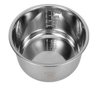 MUELODSIC Olla Interna para Arrocera Eléctrica de Acero Inoxidable Olla Multiusos con Diseño Antideslizante y Escala Compatible y Resistente para Cocinar Arroz Sopas y Pasteles