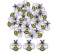 MUELODSIC Parches Bordados de Abeja Termoadhesivos 20 Unidades Parches de Tela para Coser o Planchar Decoración para Ropa y Manualidades Accesorios de Costura para Prendas