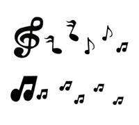 MUELODSIC Pegatinas de Pared 3d de Notas Musicales en Espejo Negro, Adhesivo Decorativo para Aula de Música y Habitación Infantil, Set Grande de 12 Piezas para Decoración Mural