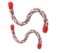 MUELODSIC Perchas para Loros de Cuerda de Algodón 2 Piezas 44 CM 533 CM Multicolor Soporte para Trepar y Descansar Juguete para Masticar y Ejercicio en Jaulas de Pájaros