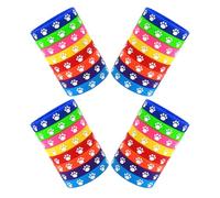 MUELODSIC Pulseras Forma de Pata de Perro Color Aleatorio de Silicona 32 Resistentes y Cómodas, Ideales para Eventos Temáticos de Mascotas y Aficionados los Animales