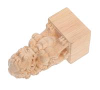 MUELODSIC Remates de Madera Maciza Tallados con Diseño Puente Romano Elegante Pair of Fu Foo Dogs Remates para Barra de Cortina Decorativos para Postes y Cercas Acabado Artesanía Única