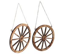 MUELODSIC Ruedas Decorativas De Madera Vintage 20cm y 25cm Oscuro Resistente Para Pared Rústica Hogar Jardín 2 Piezas Arte Mural Colgante Clásico Finca Bar Salón