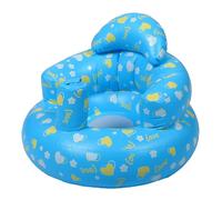 MUELODSIC Silla Inflable para Ñiño Azul Diseño Antideslizante, Asiento de Baño para Pequeños, Sofá Plegable Portátil para Aprendizaje y Viaje, Asiento Multiusos Resistente al Agua de Pvc