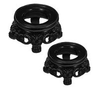 MUELODSIC Soporte de Esfera de Cristal Negro de Resina Hueca, Base Decorativa Artística para Bolas y Orbes, 2 Piezas (modelo 4 y 5), Adecuado para Exhibición y Decoración en Hogar y