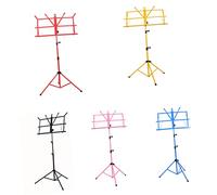 MUELODSIC Soporte de Partituras Plegable de Metal Ajustable Altura para Guitarra y Accesorios Rojo