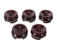 MUELODSIC Soporte Giratorio de Bola de Cristal Pequeño de Madera Natural, Base para Esfera de Cristal 4,5 X 2,3 Cm, Paquete de 5 Unidades, Pedestal Decorativo para Exhibición en