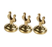 MUELODSIC Soportes de Mesa Mini en Forma de U Dorados, Porta Notas y Marcador de Posición Pequeño, Soporte para Buffet y Porta Tarjetas de Mesa, Set de 3 Piezas de Acero Inoxidable
