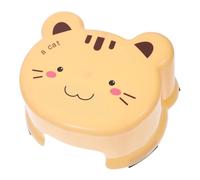 MUELODSIC Taburete Plástico Antideslizante para Baño Infantil Taburete Escalón Grueso y Pequeño con Diseño de Dibujos Animados Silla para Color Amarillo