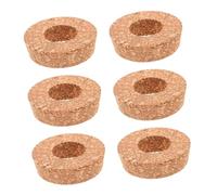 MUELODSIC Tapas de Corcho Perforadas 6,5 Cm para Jarrones de Vidrio Transparentes, Corcho Natural 6 Piezas, Accesorio para Macetas Hidropónicas y Decoración del Hogar Moderna