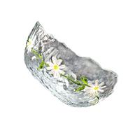 MUELODSIC Tazón de Vidrio Grande para Frutas con Diseño Martillado y Margaritas Cuenco Multifunción para Ensaladas y Postres Recipiente Decorativo para Servir Cocina Moderna