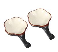 MUELODSIC Tintero de Cerámica Forma de Flor para Caligrafía 2 Unidades Blanco Grietas Efecto Hielo Bandeja para Pinceles Pintura y Dibujo Accesorios de Arte