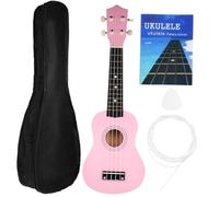 MUELODSIC Ukelele y Púa Rosa Soprano Hawaiano de 21 Pulgadas con Sonido Melodioso y Accesorios Incluidos Bolsa, Cuerda de Repuesto Ligero y Fácil de Tocar para Principiantes Adultos