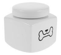 MUELODSIC Urna de Cerámica para Mascotas Forma de Hueso, Capacidad 500 Ml, Color y Negro, Caja Conmemorativa para Cenizas de Perros y Gatos, Recuerdo Funerario Resistente y Sellado