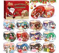 MUELVIP Velas Aromáticas 12 Piezas Velas Perfumadas de Navidad Juego de Regalo,Velas Aromaticas para Regalo,Vela Perfumada,Velas de Soja de Aromaterapia para Navidad, Fiestas, Yoga, Navideños