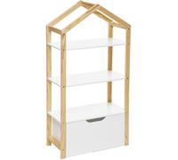 MueMue Biblioteca madera blanco 120.5x60x30 cm