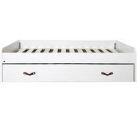 MueMue Cama + cajones aglomerado blanco con somier 105x190cm