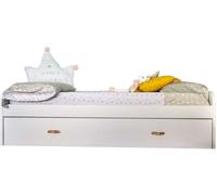 MueMue Cama + cajones aglomerado blanco con somier 90x190cm