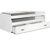 MueMue Cama + cajones aglomerado blanco con somieres 90x200cm