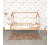 MueMue Cama casita con barandilla madera pino 90x190cm