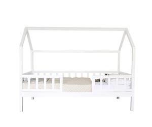 MUEMUE Cama Infantil Casita Montessori Casita con Barandilla, Blanco