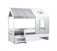 MUEMUE - Cama Infantil Montessori casita Blanca Iris 90x200cm - MU4663 - Solo LA Cama