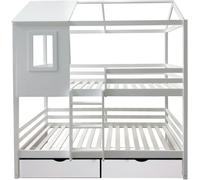 MueMue Litera + 2 cajones madera blanco 90x190/90x190cm