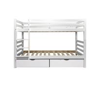 MueMue Litera + 2 cajones madera blanco 90x195cm