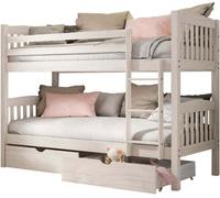 MueMue Litera + 2 cajones madera blanco decapé 90x190cm