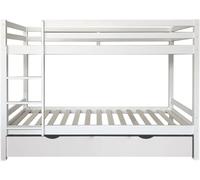 MueMue Litera + cama de arrastre madera blanco 90x190/90x190cm