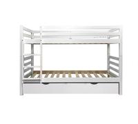 MueMue Litera + cama de arrastre madera blanco 90x195cm