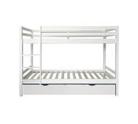 MUEMUE Litera + Cama elevable Madera Blanco 90x190/90x190cm