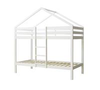 MUEMUE - Litera Infantil casita de Madera Happy Blanca 90x190/90x190cm - MU0317-2 - Solo la litera
