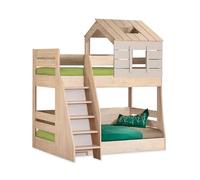 MUEMUE - Litera Montessori pequeña Maison gris Iris 90/100 x 200 cm - MU18 - Izquierda