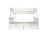 MUEMUE Litera Triple + 2 cajones Madera Blanca 135x190/90x190cm