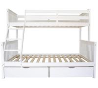 Litera triple + 2 cajones madera blanco madera 135 cm