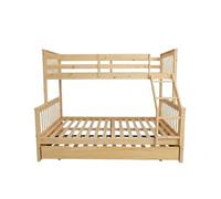 MUEMUE Litera Triple + Cama elevable 90 Madera Pino 135x190/90x190cm