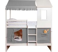 MueMue Techo para litera litera casita algodón gris 70x198/154x133cm