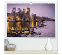 München - Lichter der Großstadt (hochwertiger Premium Wandkalender 2026 DIN A2 quer), Kunstdruck in Hochglanz: Dämmerungs- und Nachteindrücke aus München