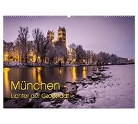 München - Lichter der Großstadt (Wandkalender 2026 DIN A2 quer), CALVENDO Monatskalender: Dämmerungs- und Nachteindrücke aus München